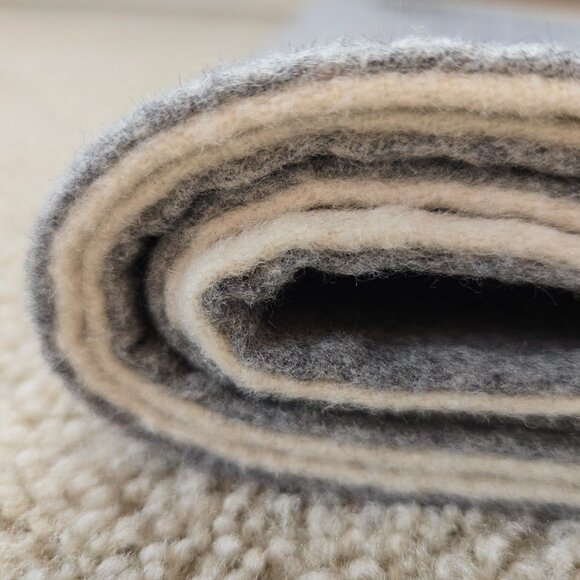 NWOT Reversible Wool Scarf Minimalist Modern Grey & Cream - Picture 13 of 16